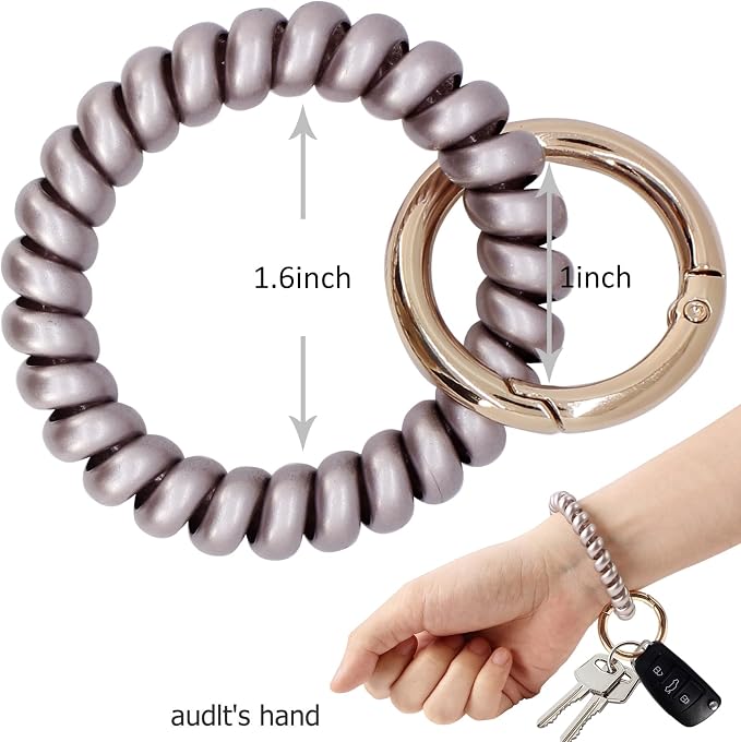 BIHRTC Wrist Key Chain Spring Flexible Spiral Wrist Coil Sauna Keychain