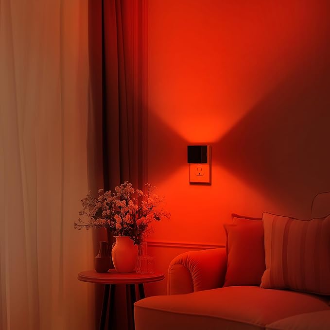 DORESshop LED Night Lights Plug into Wall [2 Pack], Plug in Nightlight, RGB Color-Changing Night Light, Dusk to Dawn Sensor, Nightlights for Adults, Bedroom, Bathroom, Hallway