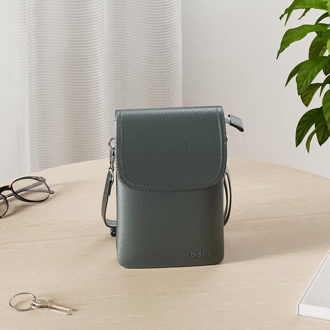befen Genuine Leather Small Crossbody Bags for Women Cell Phone Travel Bag | Soft Real Leather, Adjustable Shoulder Strap, Card Slots, Compact Size, Daily Travel Shopping Outing Use, Phone Purse
