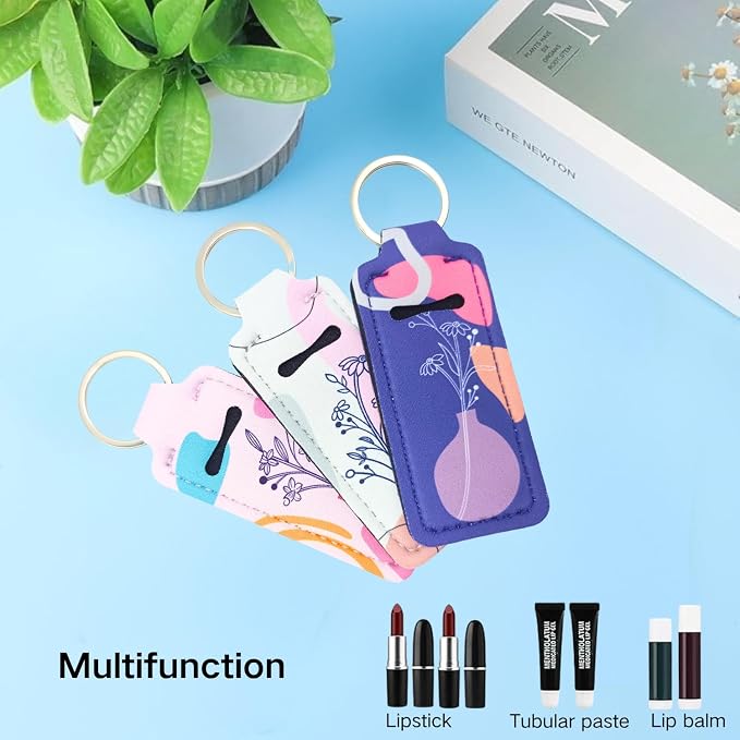 Chapstick Holder Key Chain Lipstick Holder Lip Balm Holder Keychain | Stocking Stuffers Gift, Compatible with Chapstick, Lip Balm and Lipstick, Bag Charm Accessories, Gifts for Women Friend