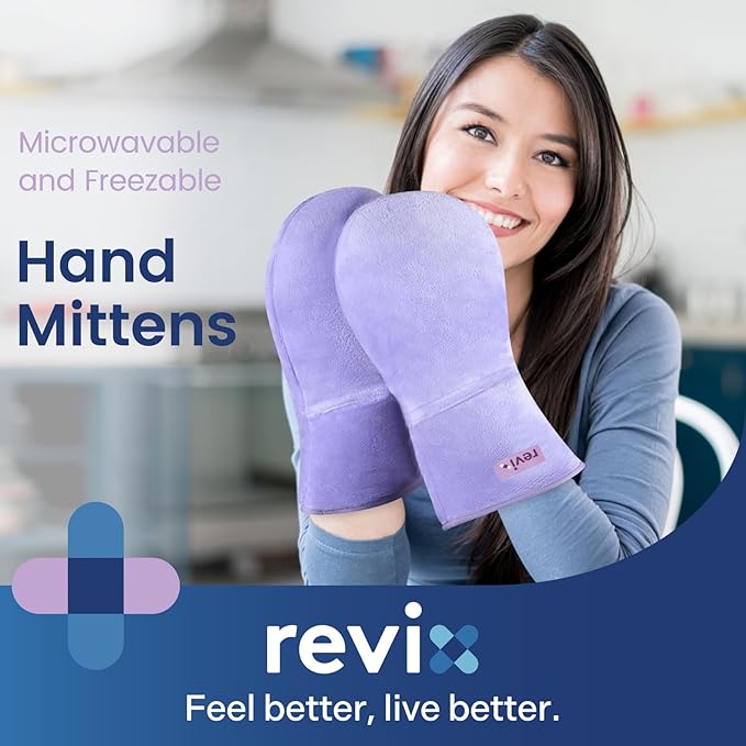 REVIX Microwavable Heating Mittens for Hand and Fingers, Heated Hands Mitts Warmers 1 Pair, Unscented Hand Muff