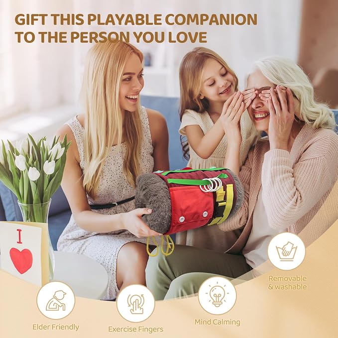 Fidget Muff Blanket for Elderly with Dementia and Alzheimer's Patients Activities and Gift for Senior with Alzheimer’s or Dementia Warm Hands Relieve Stress