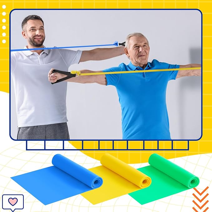 3 Pcs Resistance Band with Handles Chair Exercise Equipment for Seniors Physical Therapy Band Gifts for Elderly Women Rehab, Physical, Grandma, Grandpa