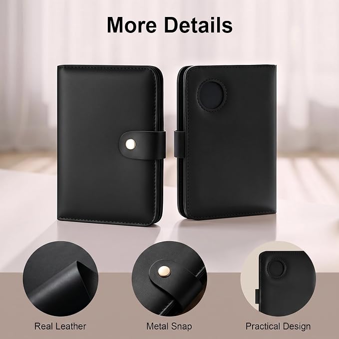 Travelambo Leather Passport Holder Cover Case, RFID Travel AirTag Wallet | Family Passport Wallet, RFID Blocking Credit Card Holder for Men & Women
