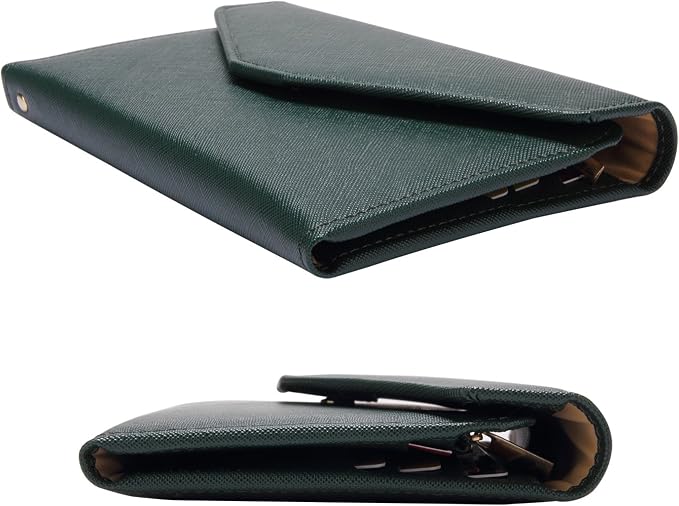 Passport Holder Travel Wallet Organizer for Women,Dark Olives | RFID secure, 6 card slots, 35 sim pockets, passport holder with zip-around wallet, slim fit for women travelers.