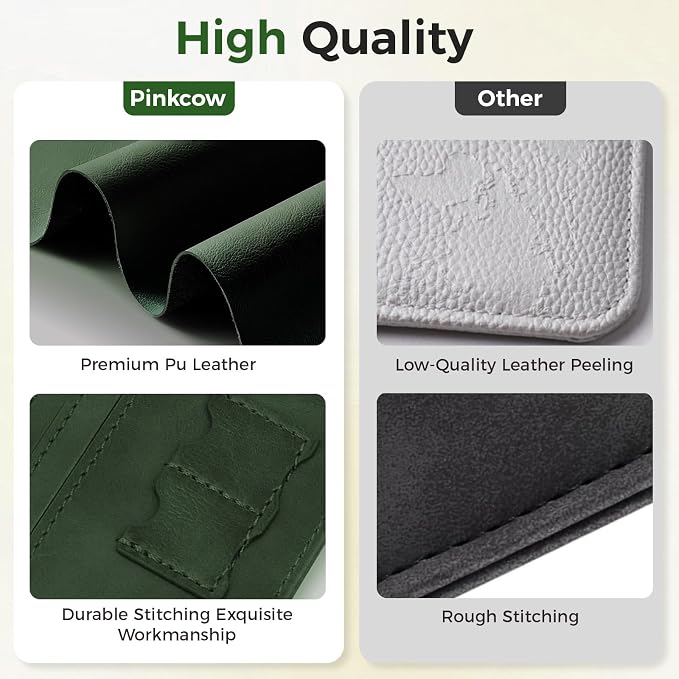 Passport Holder Travel Women Men, Passport Wallet with Airtag Slot, Green | RFID Blocking PU Leather Passport Holder Cover Case with Card Holder, Pen Slot