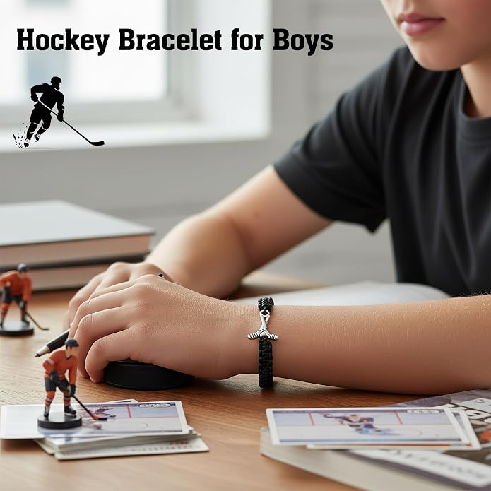 PEALICIOUS Soccer Gifts for Boys Sport Jewelry for Son and Dad | Golf Gifts for Golfers with Natural Stone, Hockey Baseball Bracelet for Boys, Men Soccer Golf Stuff for Team Hockey Bracelet