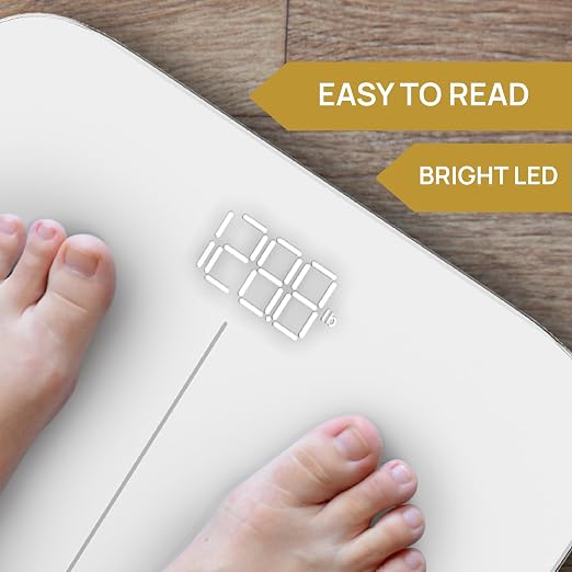 INEVIFIT Bathroom Scale, Highly Accurate Digital Bathroom Body Scale, Measures Weight up to 400 lbs. Includes Batteries