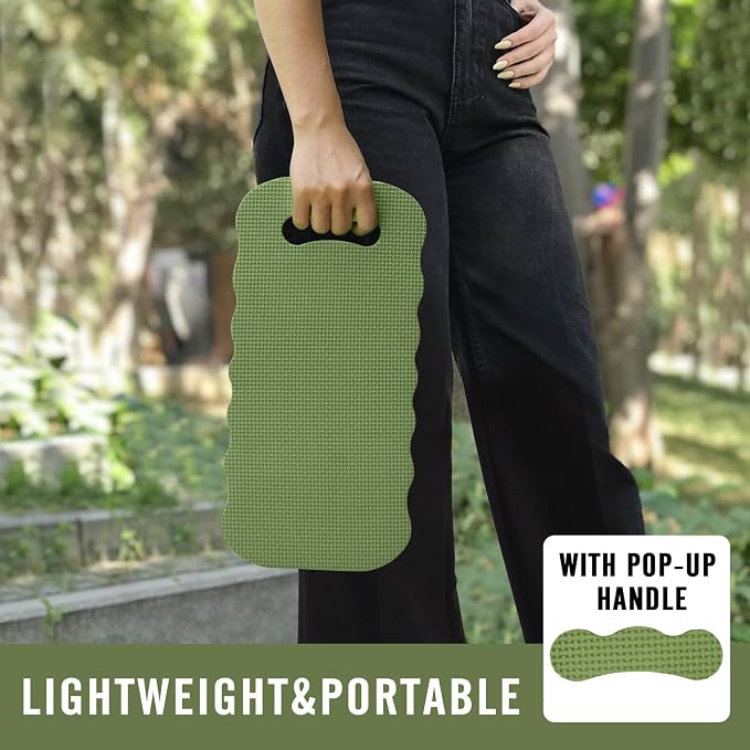 Altdorff Thick Kneeling Pad 2 Pack, Waterproof, Comfortable Garden Kneeling Pads Stain Resistant, Multi-Functional Kneeler Pad for Gardening, Baby Bath, Yoga, Praying and Exercise (Sage Green)