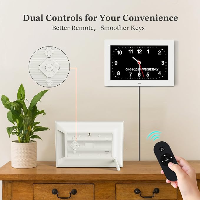10.1'' Digital Clock, Extra Large Display Digital Clock with Date and Time | 1280*800P HD, Auto DST, Easy Setup 10 Reminders & 6 Alarms, Remote, Wall Desk Mountable, Gifts for Alzheimer Dementia Elderly