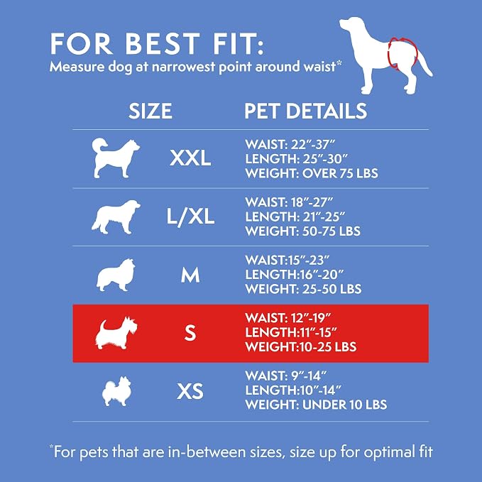 Simple Solution Female Dog Diapers, Disposable Dog Diapers, S, 12 Count