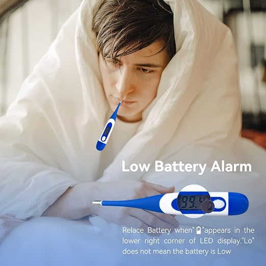 Berrcom Digital Thermometer for Adults, Oral and Underarm Thermometer for Baby and Kids Medical Thermometer with Fever Alarm Rectal Thermometer with Soft Tips | Medical Thermometer with Fever Alarm, Underarm for Baby, Adults, Body Temperature, C/F Swit...