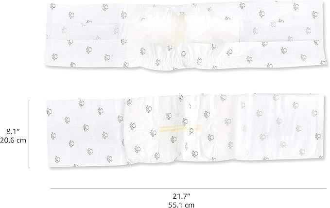 Amazon Basics Leak-Proof, Super Absorbent Male Dog Diapers with Wetness Indicator, Comfortable Design, Breathable Disposable Wrap, Secure Fit, Small, 30 Count