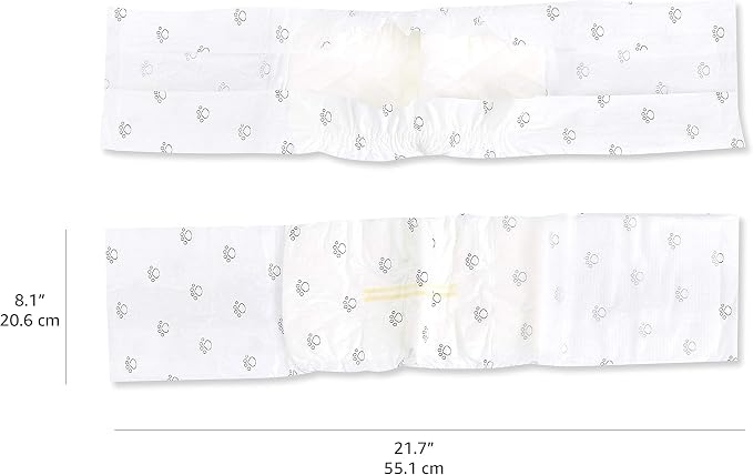 Amazon Basics Absorbent, Leakproof Male Dog Wrap Disposable Diapers with Wetness Indicator, Breathable, Small, White, 50-Pack