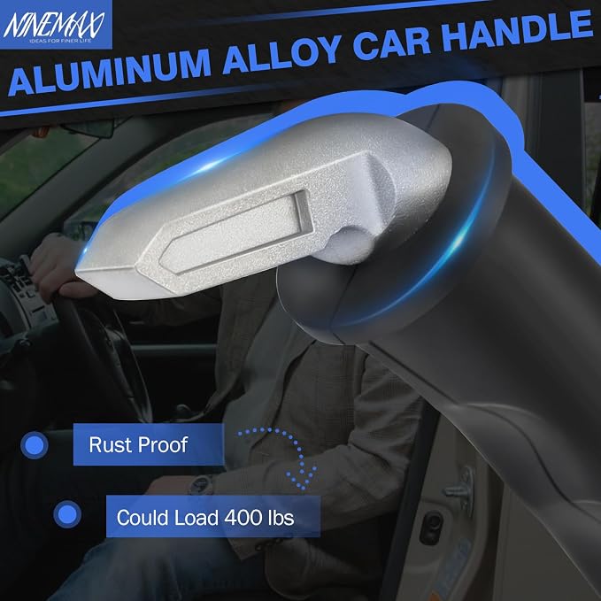 NINEMAX Car Door Handle for Elderly, Car Handle Assist (1 pc with Strap) | Portable Vehicle Entry Assist, No-Slip Grip for Seniors, Lightweight Car Cane Design, Fits Most Vehicles