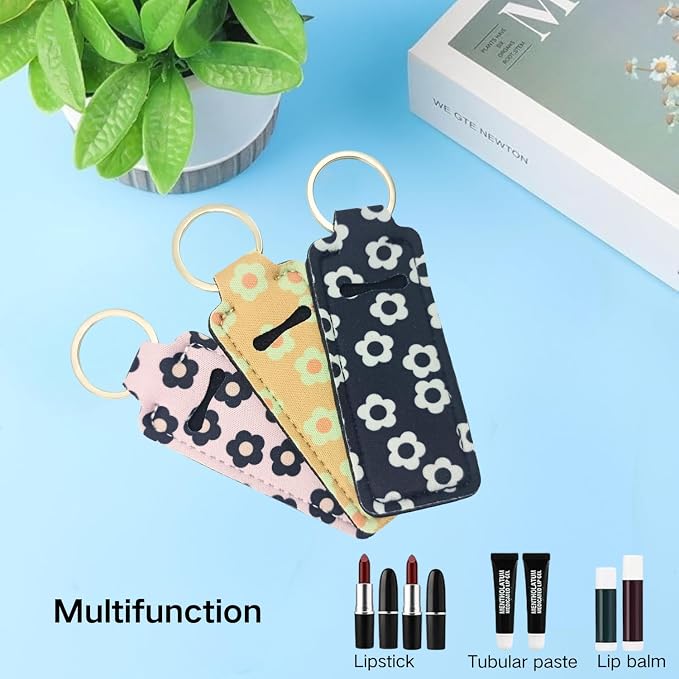 Chapstick Holder Key Chain Lipstick Holder Lip Balm Holder Keychain | Stocking Stuffers Gift, Compatible with Chapstick, Lip Balm and Lipstick, Bag Charm Accessories, Gifts for Women Friend