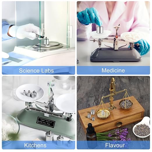 QP Calibration Weights 1000g, 8PCS OIML Class M1 High Precision Scale Calibration Weight Set, 10g 20g 50g 100g 200g 500g Calibration Weight with Tweezers for Digital Scale, Gram Scale, Lab Scale