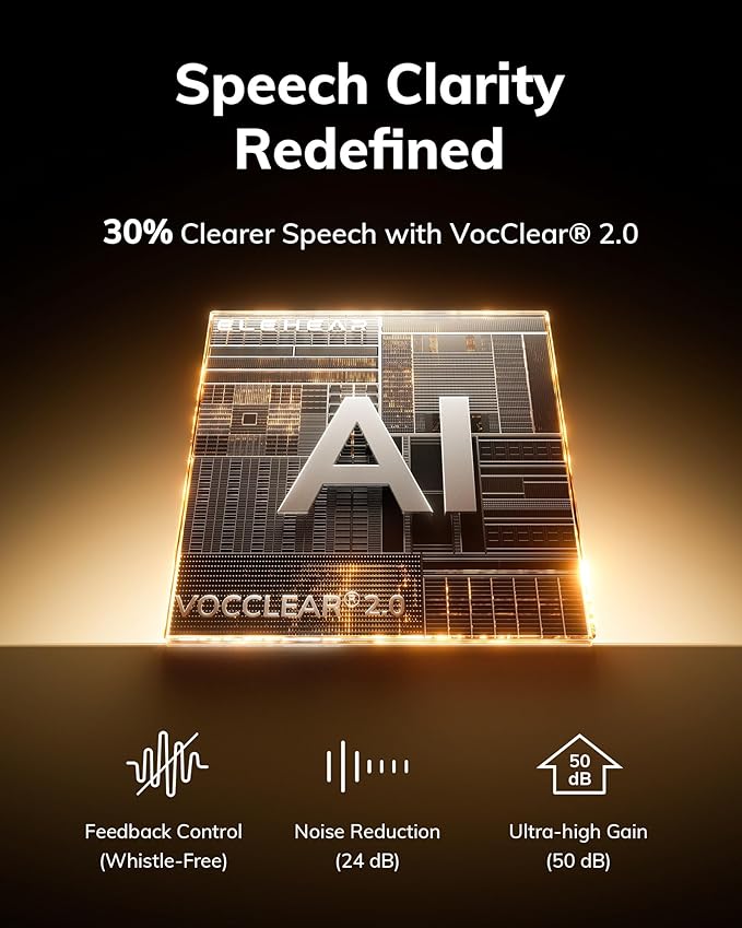 ELEHEAR-Beyond Pro Hearing Aids, Bluetooth OTC Hearing Aids for Seniors and Adults, Premium Sound Algorithm with VocClear 2.0, 30% Clearer Speech, Music Mode & Enhanced App, Bluetooth Streaming