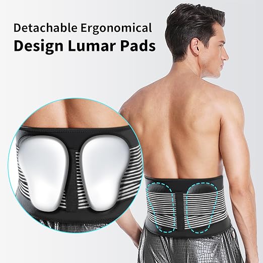 AllyFlex Sports® Back Brace Lower Back Pain Relief - Back Brace for Women and Men Under Clothes Lower Lumbar Support to Improve Posture - XL/XXL