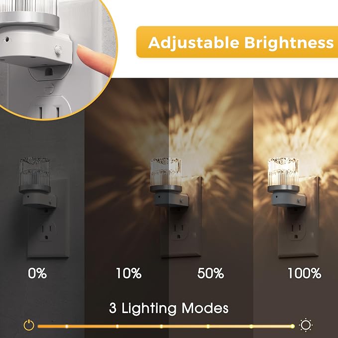 L LOHAS LED Night Light, 2 Pack Night Lights Plug into Wall, 3000K Soft Light LED NightLights, Built in Dusk to Dawn Sensor for Hallway, Bathroom, Rooms