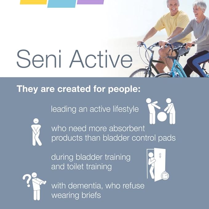 Seni Active Super Plus Unisex Adult Incontinence Underwear, Heavy Absorbency, Pull On Disposable Overnight Underwear for Men & Women (Large, 36, Count)