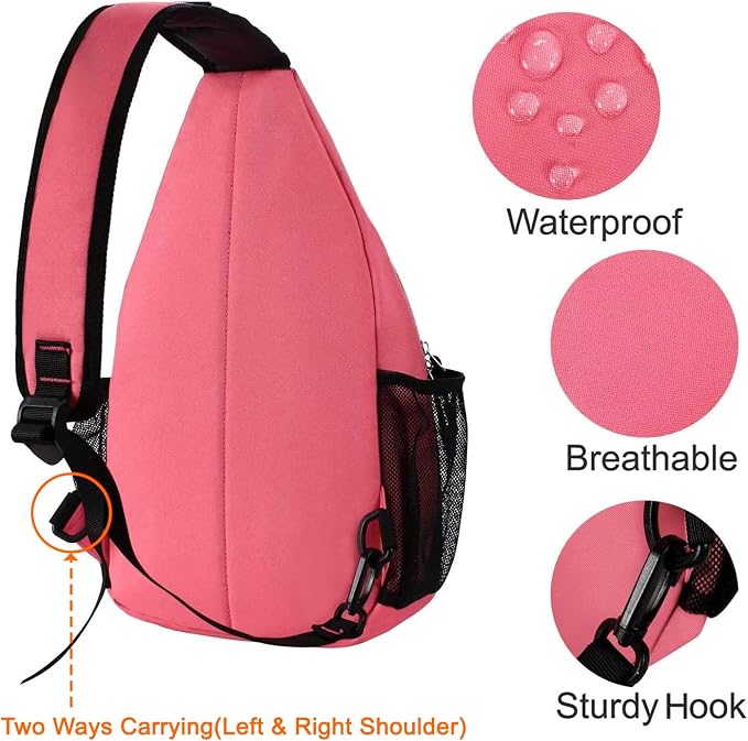 MOSISO Small Sling Bag for Men, Crossbody Shoulder Chest Daypack Bag | Sling Backpack for Casual Travel Hiking