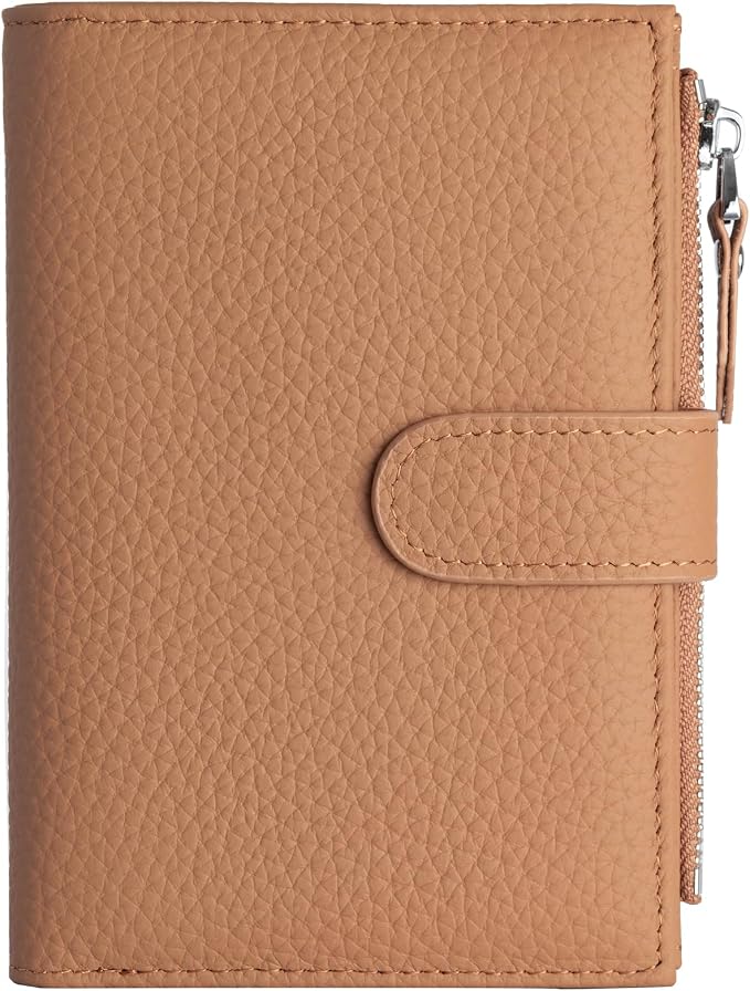 Passport wallet and Card Slot Combo RFID Blocking Leather Travel Passport Wallet for Men and Women with Zippered Coins Pocket Passport holder, Brown