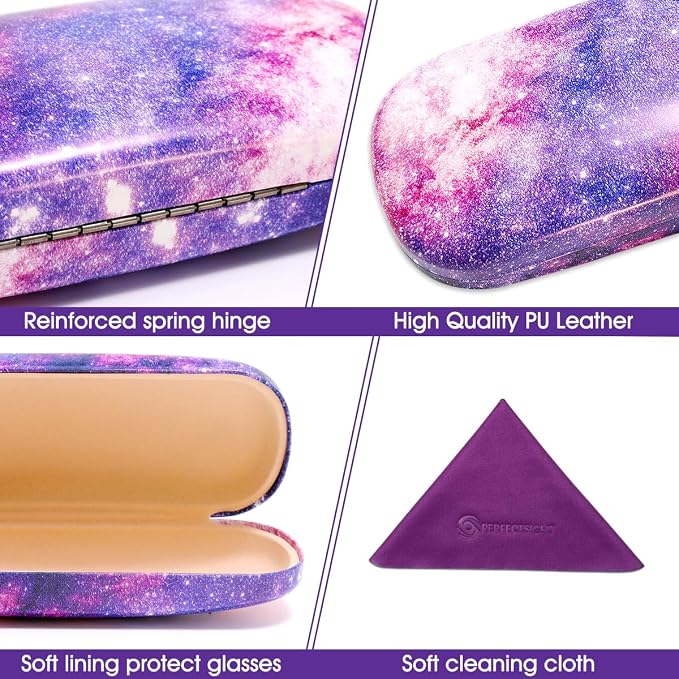 PERFECTSIGHT Hard Shell Eyeglasses Case, Kawaii Protective Glasses Case for Kids, Cute Eyeglass Case for Women Men Girls