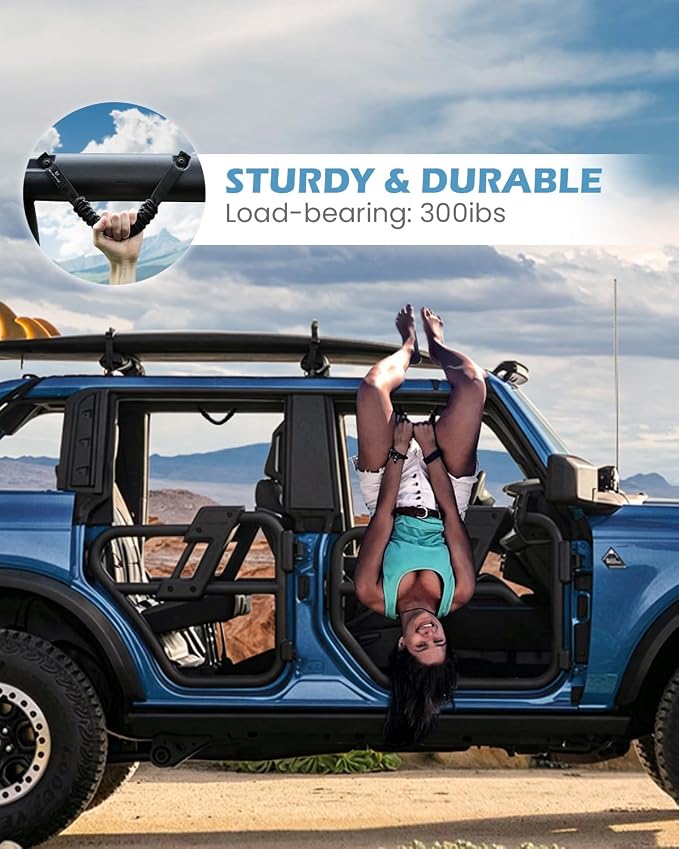SEVEN SPARTA 4pack Roll Bar Grab Handles for Ford Bronco 2021-2026 2/4 Door | No Drill Install, Color-Matched Paracord Handles, Uses Factory Bolts, Sturdy & Comfortable Grip for 2021-2026 Bronco 2/4 Door
