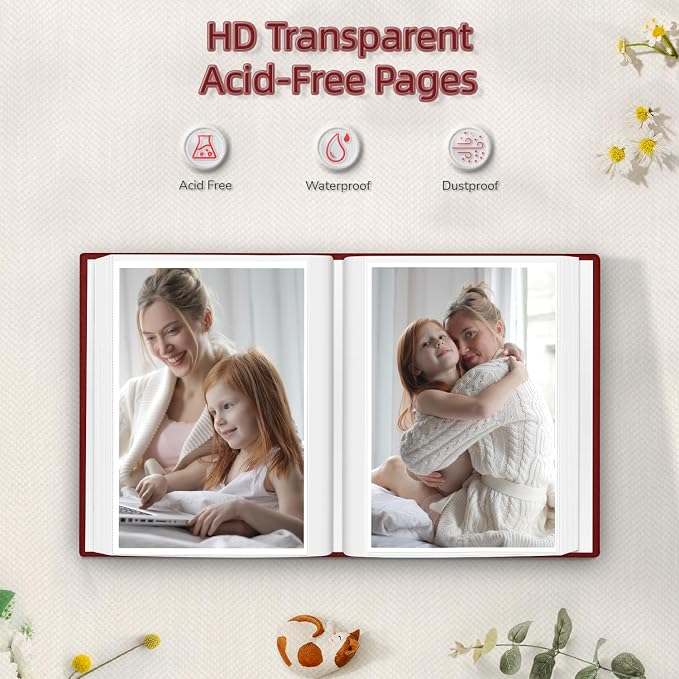 popotop Photo Album 4x6-100 Photos Photo Books with 100 Vertical Pockets,Linen Cover Albums for Family Wedding Anniversary Baby Vacation Pictures