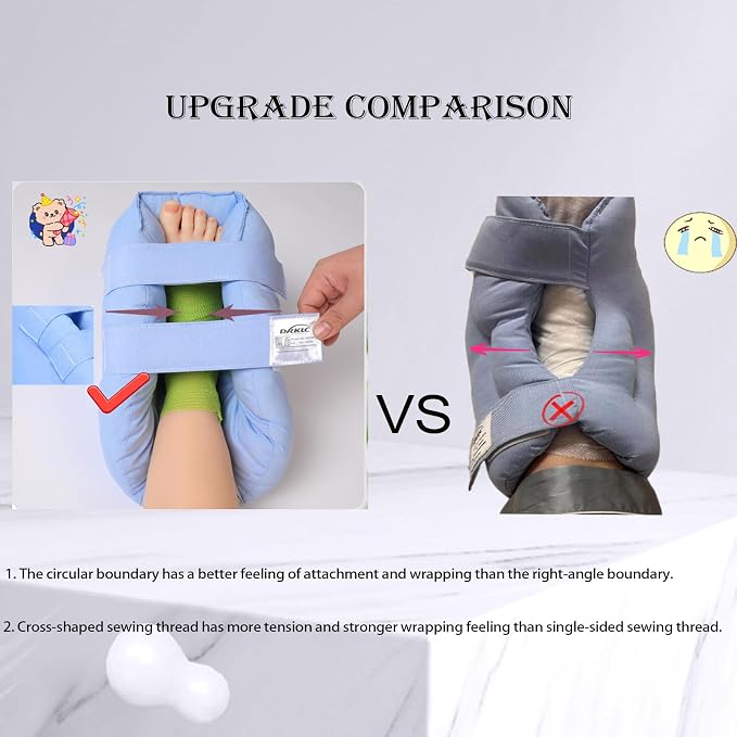 Heel Protectors for Pressure Sores, Adjustable Heel Cushion Boots for Elderly Bedridden, Foot Support Pillows for Surgery Recovery, Ankle Pressure Ulcer Pads for Bed & Wheelchairs