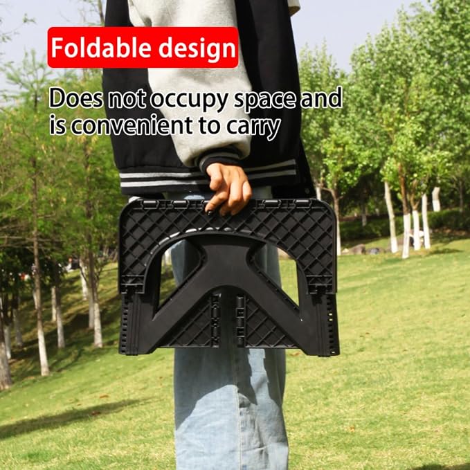 Adult portable camping toilet with cover folding travel bedpan compact and portable for cars hiking beaches RVs trucks and outdoor adventures. (Square shape)