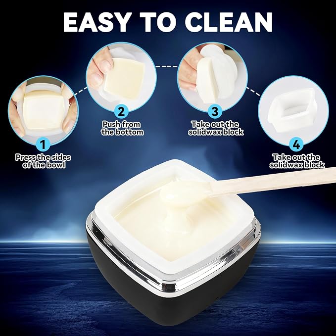 Nose Wax Kit - Portable Ear Nose Hair Waxing Kit for Men and Women with 100g Ｗax Beans, 40 Nose Hair Sticks, 10 Applicators, 10 Mustache & 10 Ear Protectors, Wax Warmer Kit for Hair Removal - White