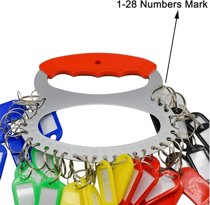 Maydahui 2 PCS Key Organizer Manager Portable Keychain with 28 Separable Key Rings and 30 Assorted Color Key Tags