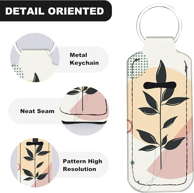 Cute Chapstick Holder Keychain,Lipstick Neoprene Clip-on Lip Balm Holder for Woman