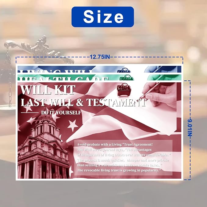 Legal Documents Kit, Durable Power of Attorney, Healthcare Directive and Last Will & Testament Forms, Self-Help Estate Planning Set
