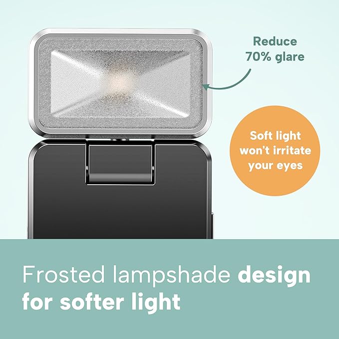 86lux Book Light, Rechargeable Reading Lights for Books in Bed, Ultralight Clip-on LED Bookmark Lamp with 3 Amber Colors & Stepless Dimming for Night Reading for Book Lovers, Kids, Light Blue