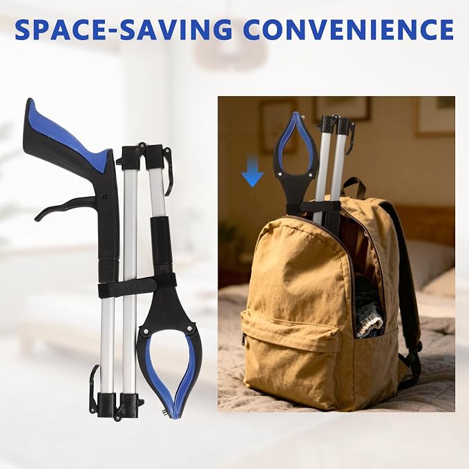 2-Pack Grabber Reacher Tool, 36" Foldable Trash Picker Upper | Extra Long Heavy Duty Grippers with Magnets & Rotating Jaw - Pickup Tool for Seniors, Mobility Aid, Trash Picker