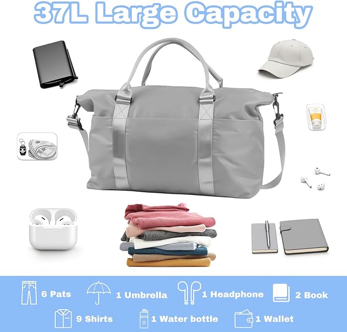 Weekender Duffel Bags for Women， Travel Totes Bag for Airplane Essentials, Overnight Bags for Women with Trolley Sleeve, Large Carry On Hospital Bag for Labor and Delivery, Sport, Gym