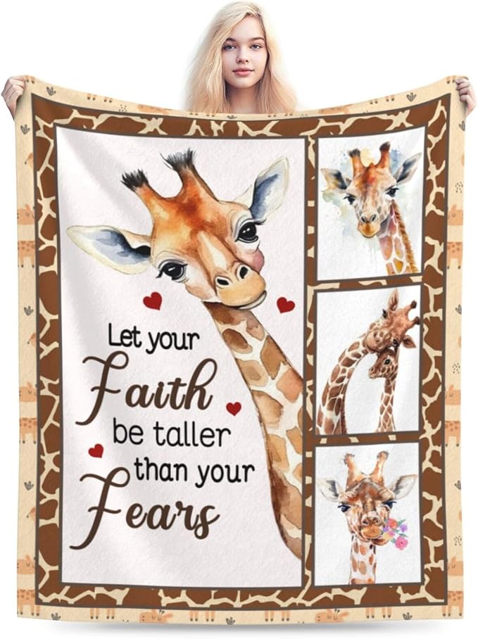 Giraffe Blanket Soft Cozy Cute Giraffe Throw Blanket Warm Giraffe Flannel Fleece Plush Blanket Stuff Animal Decor Blanket Gifts for Lover Kids Girls Boys Women Adults Bed Travel 50"x60"