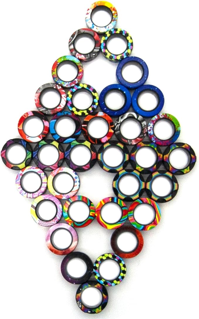 33 Pcs Magnetic Rings Fidget Toys Set Christmas Decorations Finger Magnet Rings ADHD Anxiety Fidget Spinner Rings for Relief Birthday Present for Adults Teens Kids
