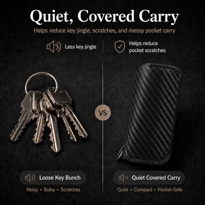 Key Organizer Compact Key Holder Leather Keychain Minimalist key case key holder for keychain Secures 2-8 Keys