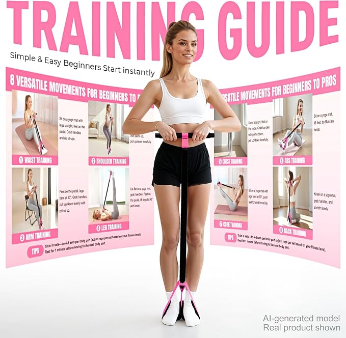 Pedal Resistance Band with Handle, Upgraded Durable Thickened Latex Tubes and Soft Foam Fabric Foot Pedal, Sit Up Exercise Equipment for Abdomen, Waist, Arm, Core/ABS, Leg, Physical Therapy