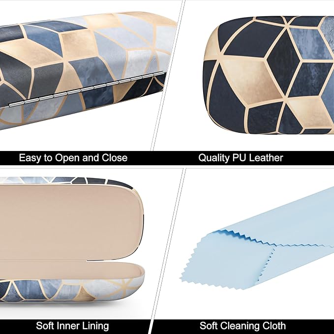 Eyeglasses Case, Hard Shell Protective Case for Glasses, Unisex for Women Men