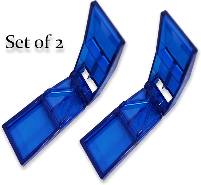 Rehabilitation Advantage V-Grip Pill Splitter Tablet Cutter, 2-Pack – Compact 3.25" x 1.25" x 1" Design with Durable Stainless-Steel Blade for Easy & Precise Pill Cutting