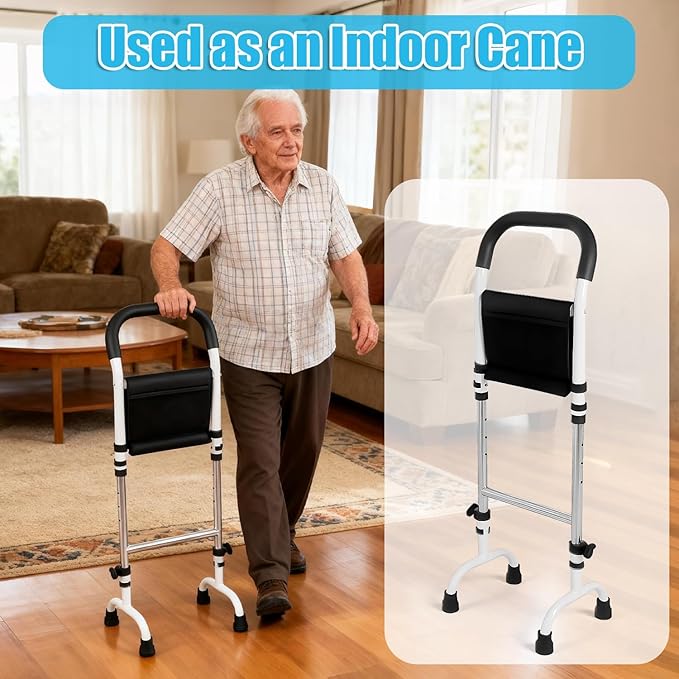 Stand Assist(White)-Mobility Standing Aid Rail for Couch, Chair, Bedside, Toilet. Assistance Handle for People with Limited Mobility