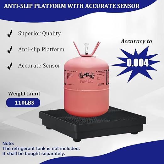 110LBS Electronic Digital Refrigerant Charging Weight Scale with Portable Case, HVAC Refrigerant Scale in Higher Precision for All Refrigerant Recovery Tanks