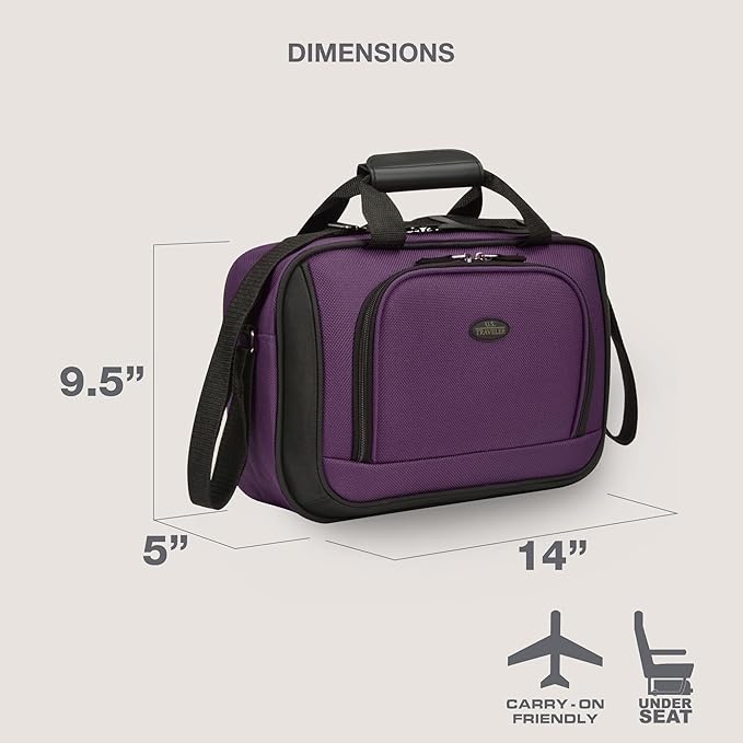U.S. Traveler Rio 14" Travel Tote Bag, Lightweight 1200D Carry-On Bag for Women & Men