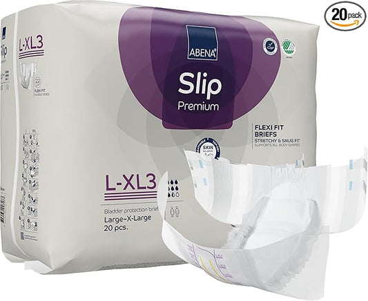 Abena Slip Flexi Fit Adult Incontinence Brief XL Heavy Absorbency Breathable, 1000020865, 20 Ct