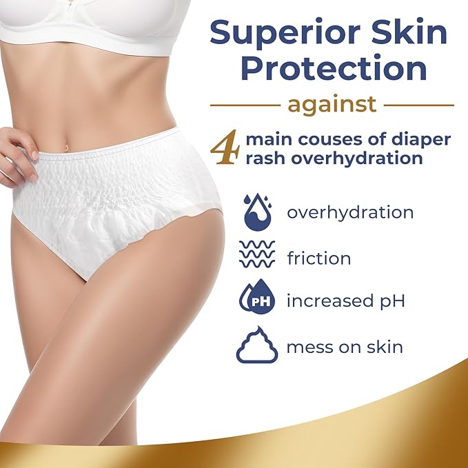 Adult Diapers for Women, Leak-Proof Comfortable Fit, Medium Size, 76 Count, Daytime M